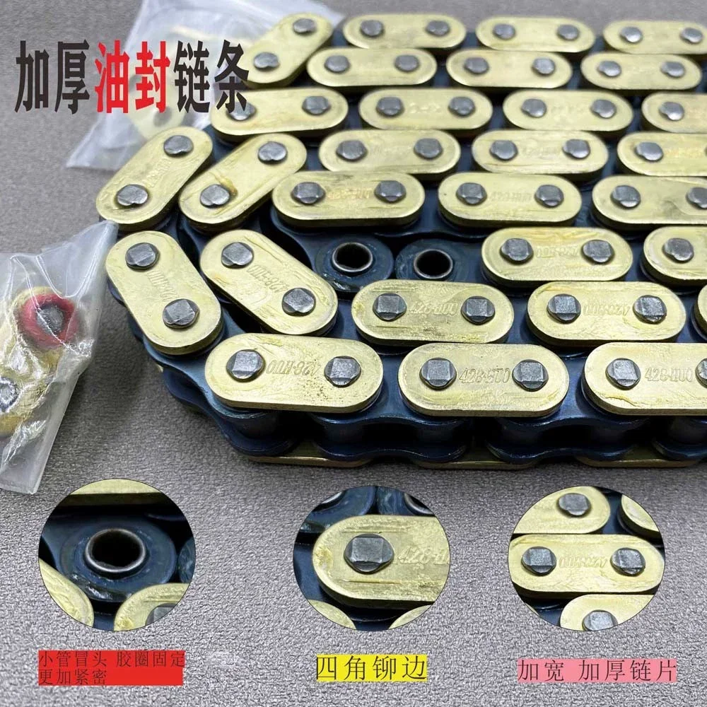 Universal Motorcycle Chain Oil Seal Chain DID O-Ring 428H 520 525 530  112-140 Links thickened  chain