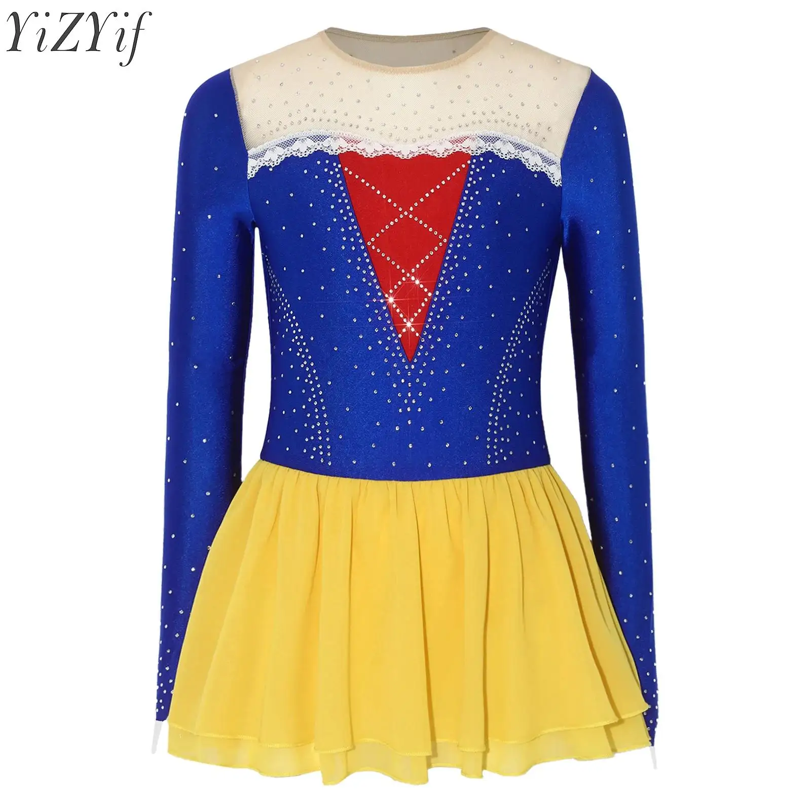 

Детское платье для девочек в стиле принцессы, костюм балерины для фигурного катания, танцевальное платье-трико для выступлений, наряд для тематической вечеринки в стиле принцессы