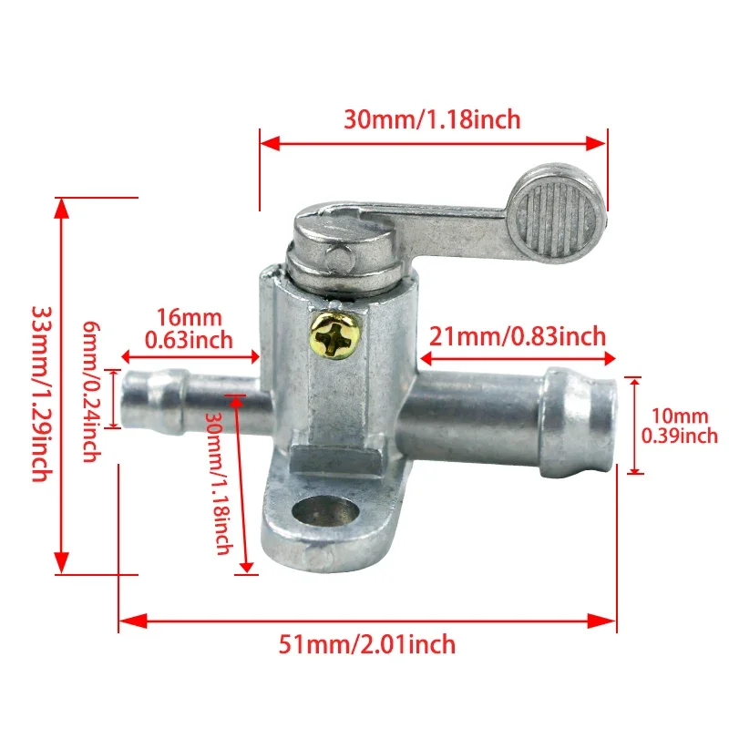 LINGQI RACING Petrol Fuel Tap Inline Petcock Gas Gasoline Valve Switch For ATV Dirt Pit Bike Scooter Four Wheel Off Road Vehicle