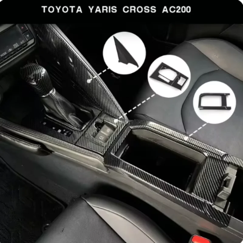 LHD/RHD For Toyota Yaris Cross 2024 2025ABS center Console Gear Shift Box Panel Trim Covers Sticker gear letter Decorate sticker
