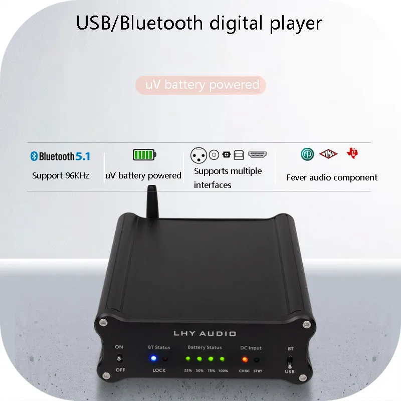 

Battery Powered HiEnd Digital Interface Player Bluetooth USB 5.1 Fiber SPDIF AES I2S PCM