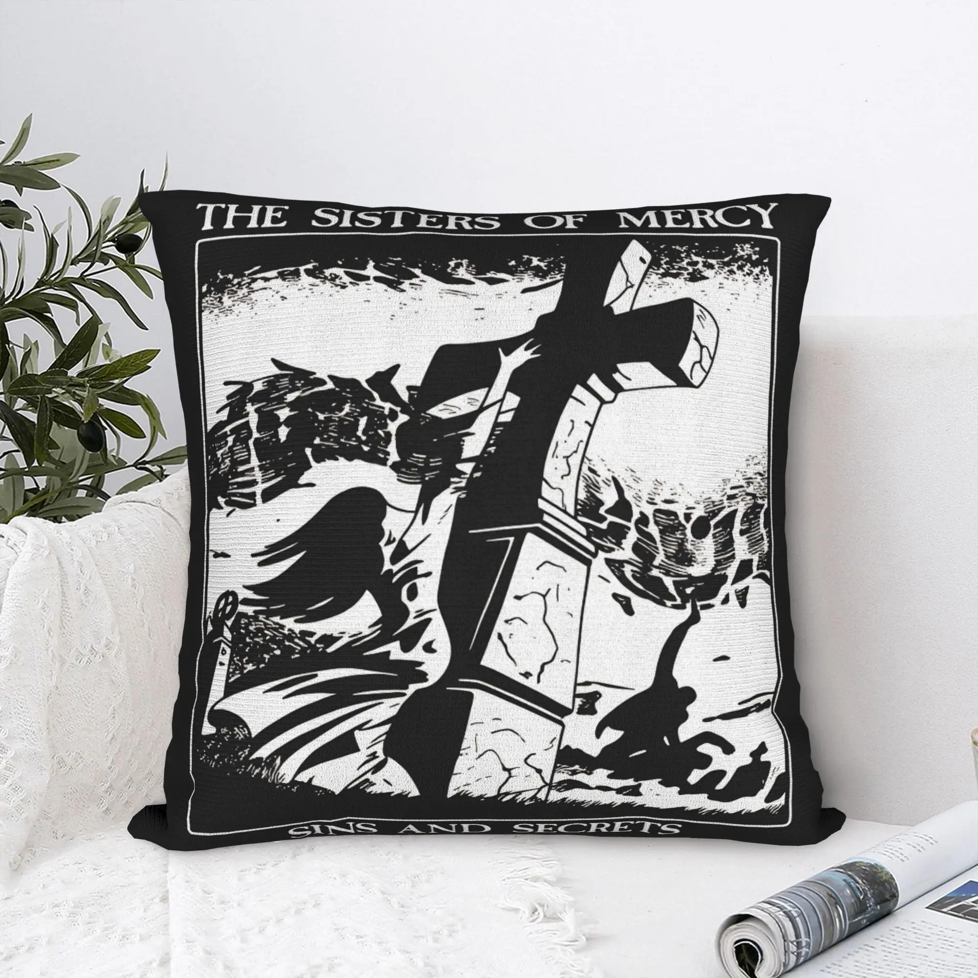Pillow Cover Band Sisters of Mercys  Kawaii Pillow Case For Couch Sofa Bedroom Pillowcases
