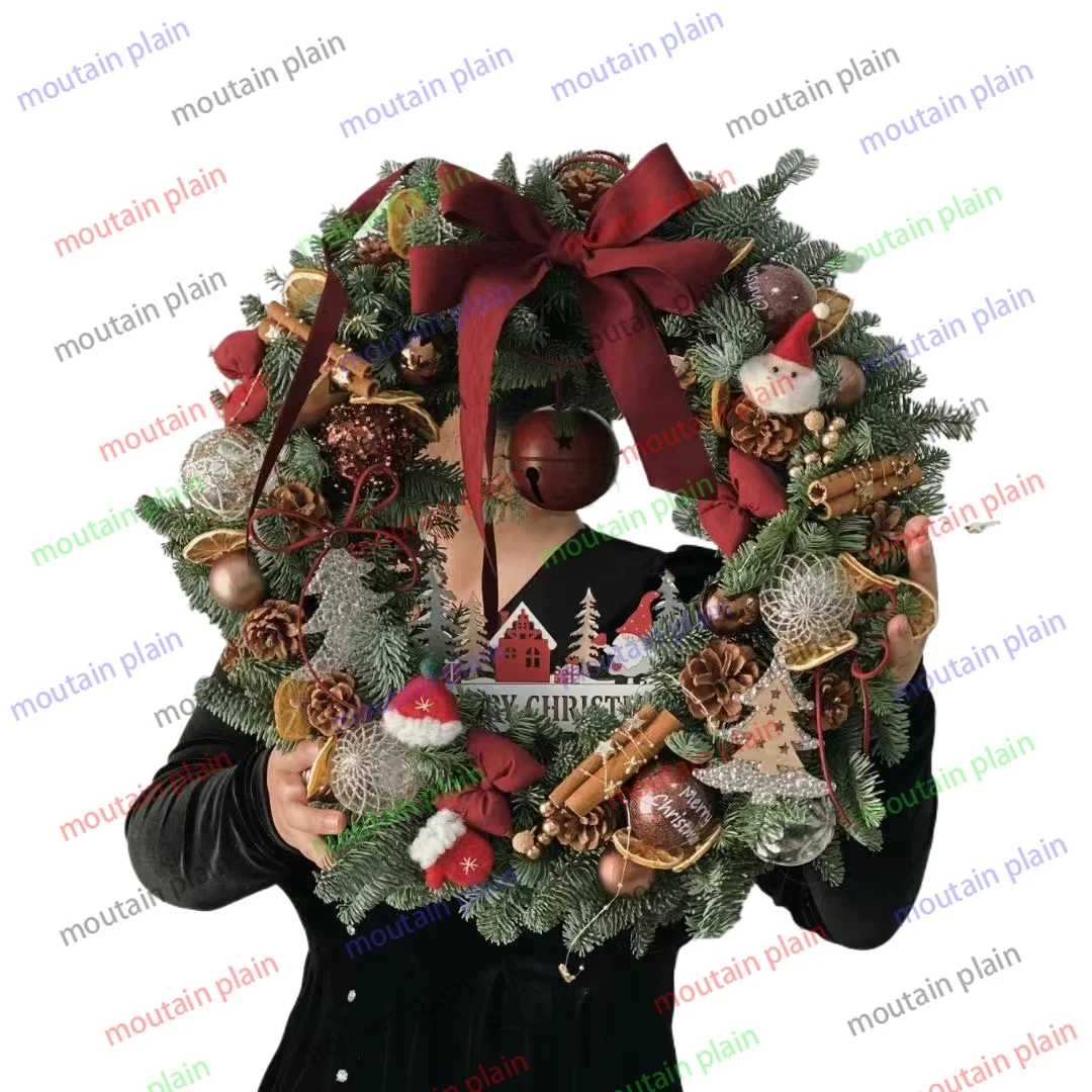 

2025 new living room Christmas decoration wreath door hanging gifts wall scene decoration arrangement Christmas wreath
