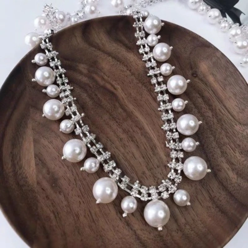 10M Pearl Rhinestone Trim Chain Double Row Crystal Fancy Claw Chain for Crafts Project Wedding Birthday Party Decorations Arts