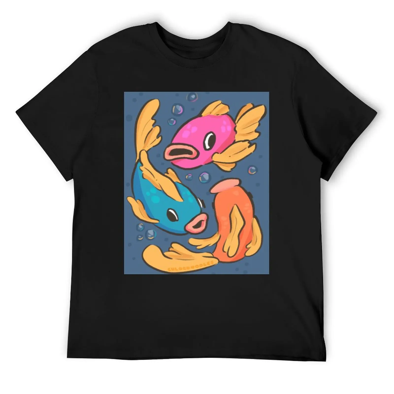 Fishies T-Shirt man clothes anime tshirt plus size clothes vintage plain t shirts men