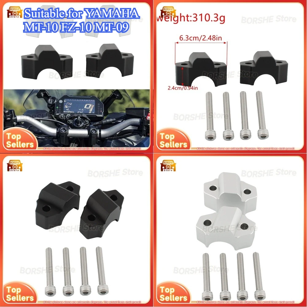 

2026 Motorcycle Handlebar Riser Kit Suitable for YAMAHA MT-10 FZ-10 MT-09 Stem Spacers 24mm Height Increase for Enhanced Riding