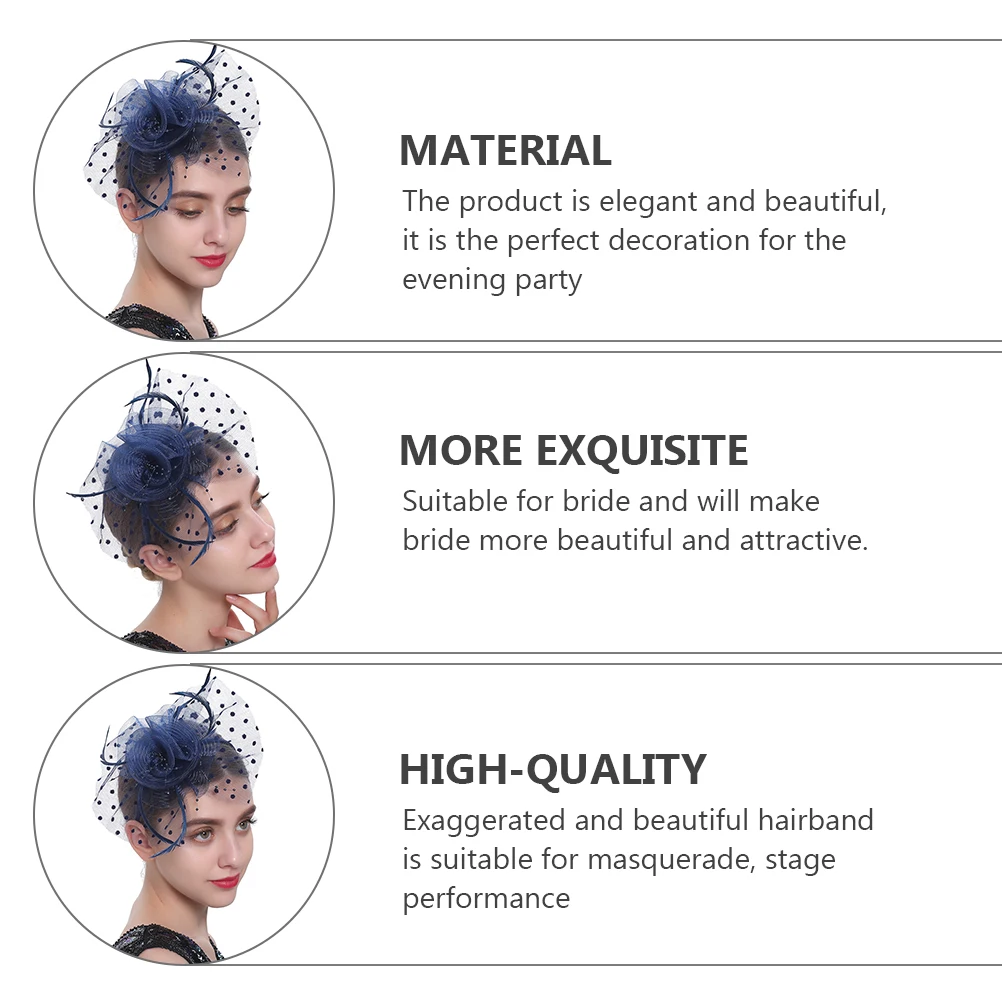 

1pcs Retro Lace Hat Headband Elegant Wedding Party Headdress Bridal Veil Mesh Fascinator Hats Luxury Hair Band Accessories