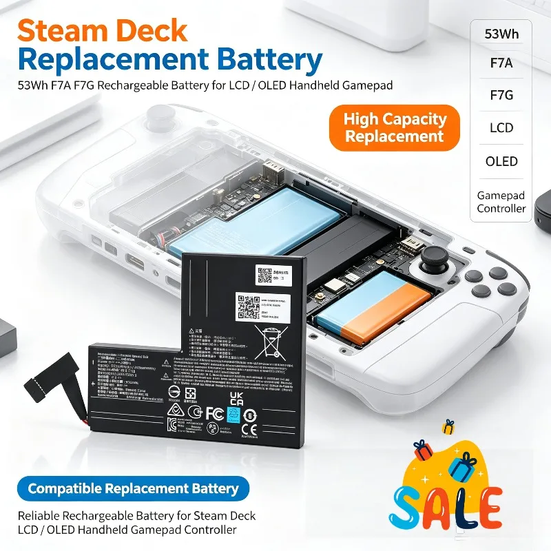 53WH  F7A F7G  Battery For Steam Deck LCD / OLED Handheld Gamepad Controller Rechargeable Batteries Accessories