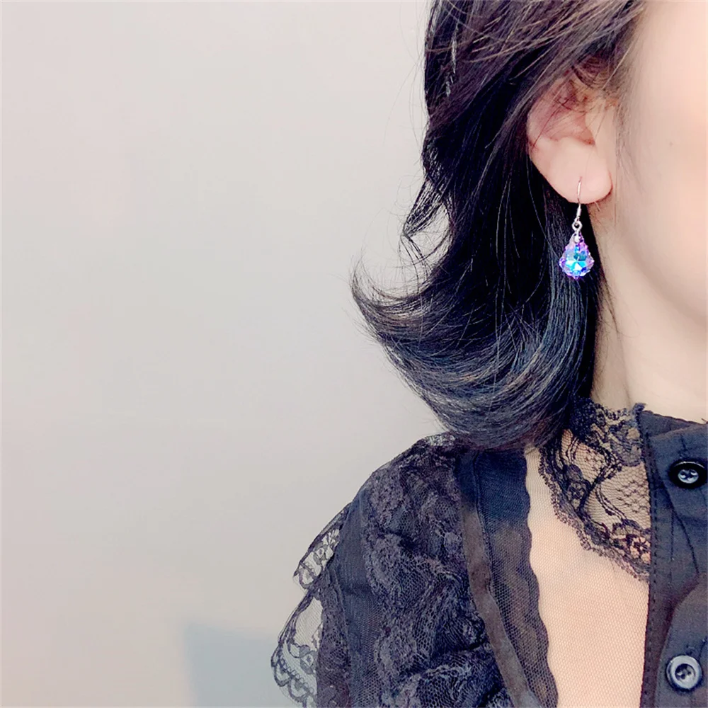 أقراط ملونة من حجر الراين للنساء ، قطرة ماء ، قلادة من أوراق القيقب ، إكسسوارات مجوهرات ، هدايا حفلات ، أزياء أنيقة ، 10 أزواج لكل لوط #6