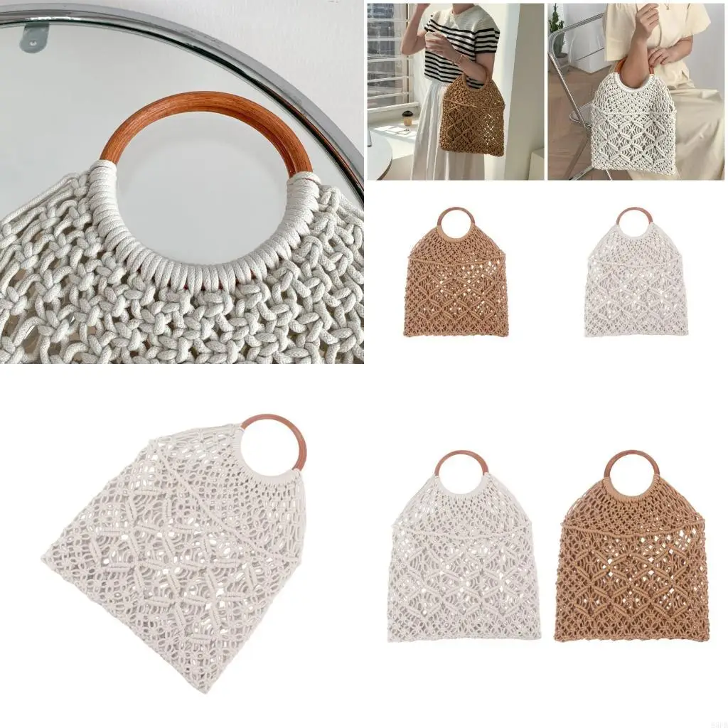 

Женская сумка для отдыха, дорожная сумка ручной работы, повседневная сумка, пляжная сумка из хлопковой веревки