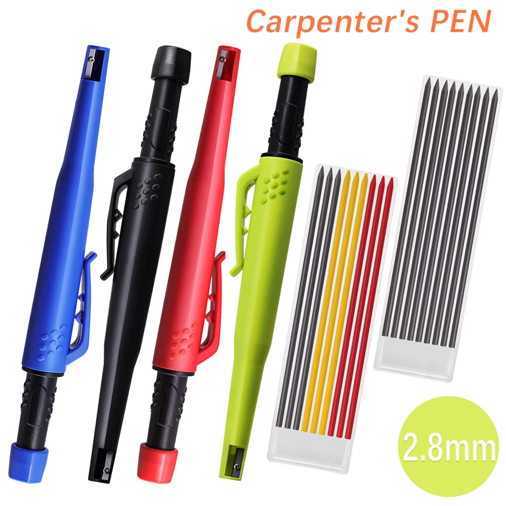 

5pcs Carpenter Pencil Set 2.8 MM Automatic Pencil with Built in Pencil Sharpener Construction Home Improvement
