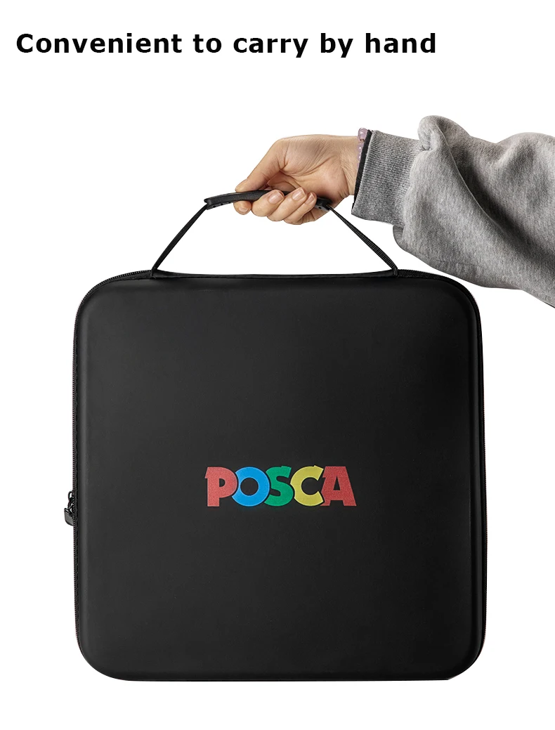 Uni POSCA Leather Bag For Markers,Multifunction Folding Empty Carry Storage Box For Full PC-1M/3M/5M/7K/18K Acrylic  marcadmarca