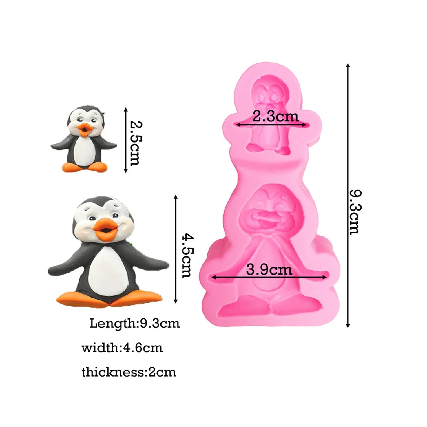 Kitchen Accessories Two Penguin Cooking Tools Wedding Cake Decorating Silicone Mold For Baking Fondant Sugar Craft Eid Pastry