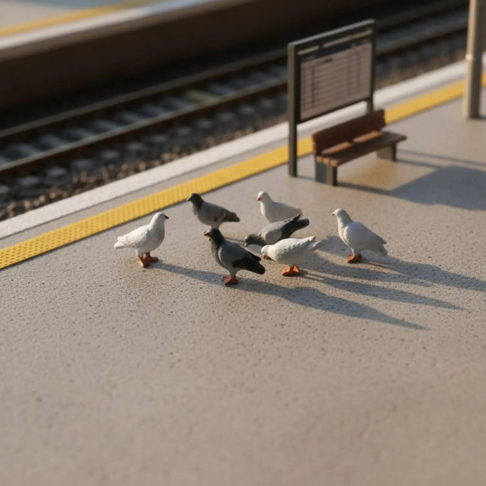 4 Pieces 1/64 Scale Pigeon Model Realistic Miniature Pigeon Model Detailed Sculpting Resin Bird Statue for Diorama