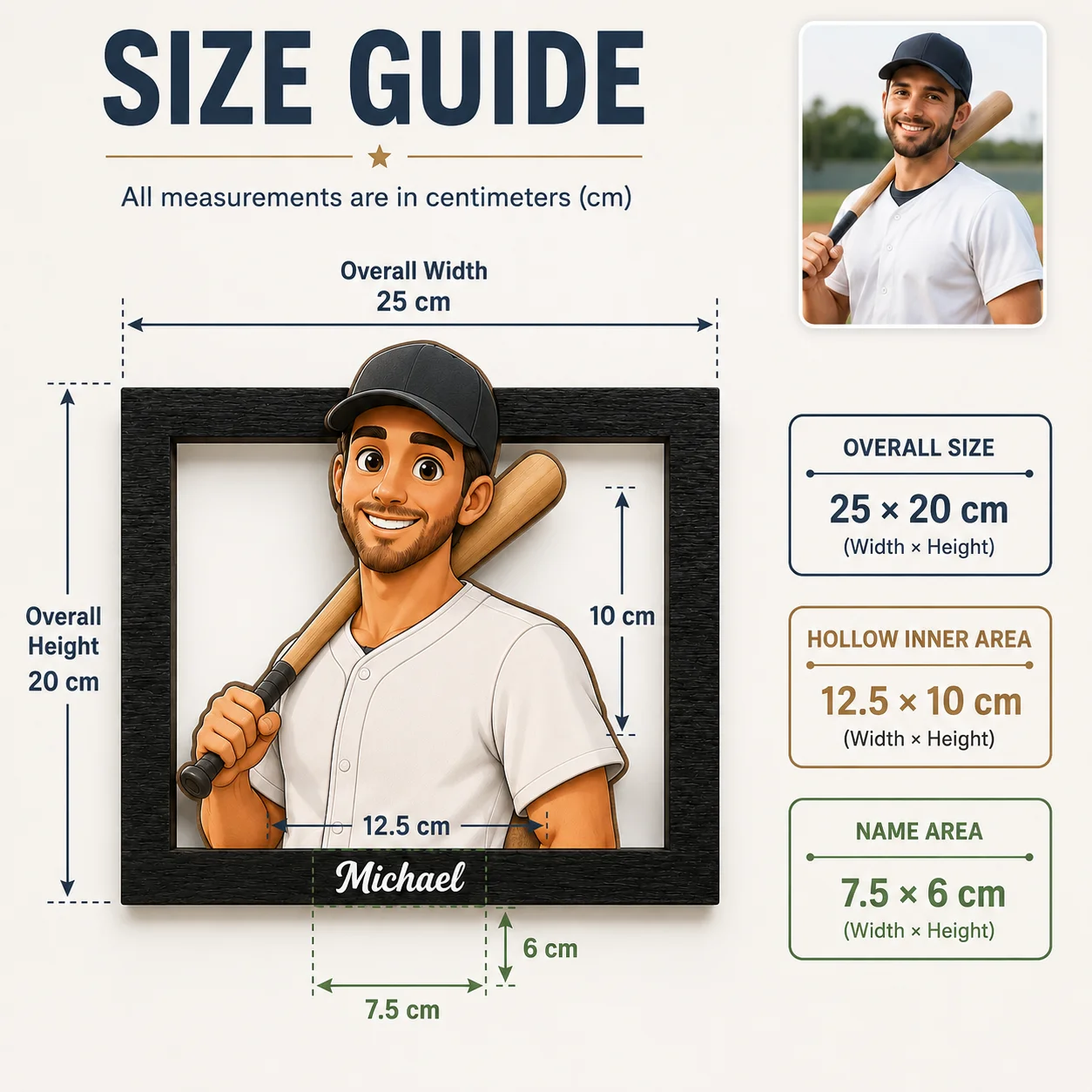Personalized 3D Cartoon Photo Frame Custom Character Portrait Wooden Frame for Couple Family Anniversary Gift