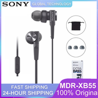 Original sony MDR XB55AP In-Ear Extra Deep Bass Headphones 3.5mm Wired Stereo Earphones Sport Earbuds Handsfree Headset with Mic