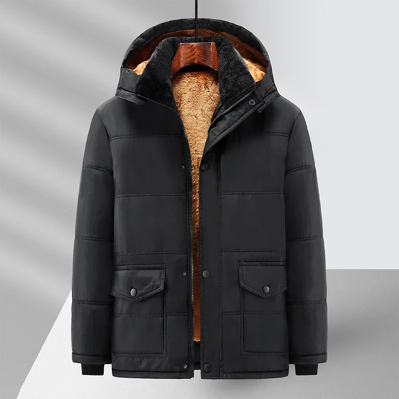

Male Fleece Cotton-padded Coat Trend Korean Style Jacket Autumn Hooded High Quality Jacket Men Winter Parkas Thick Jacket Coats
