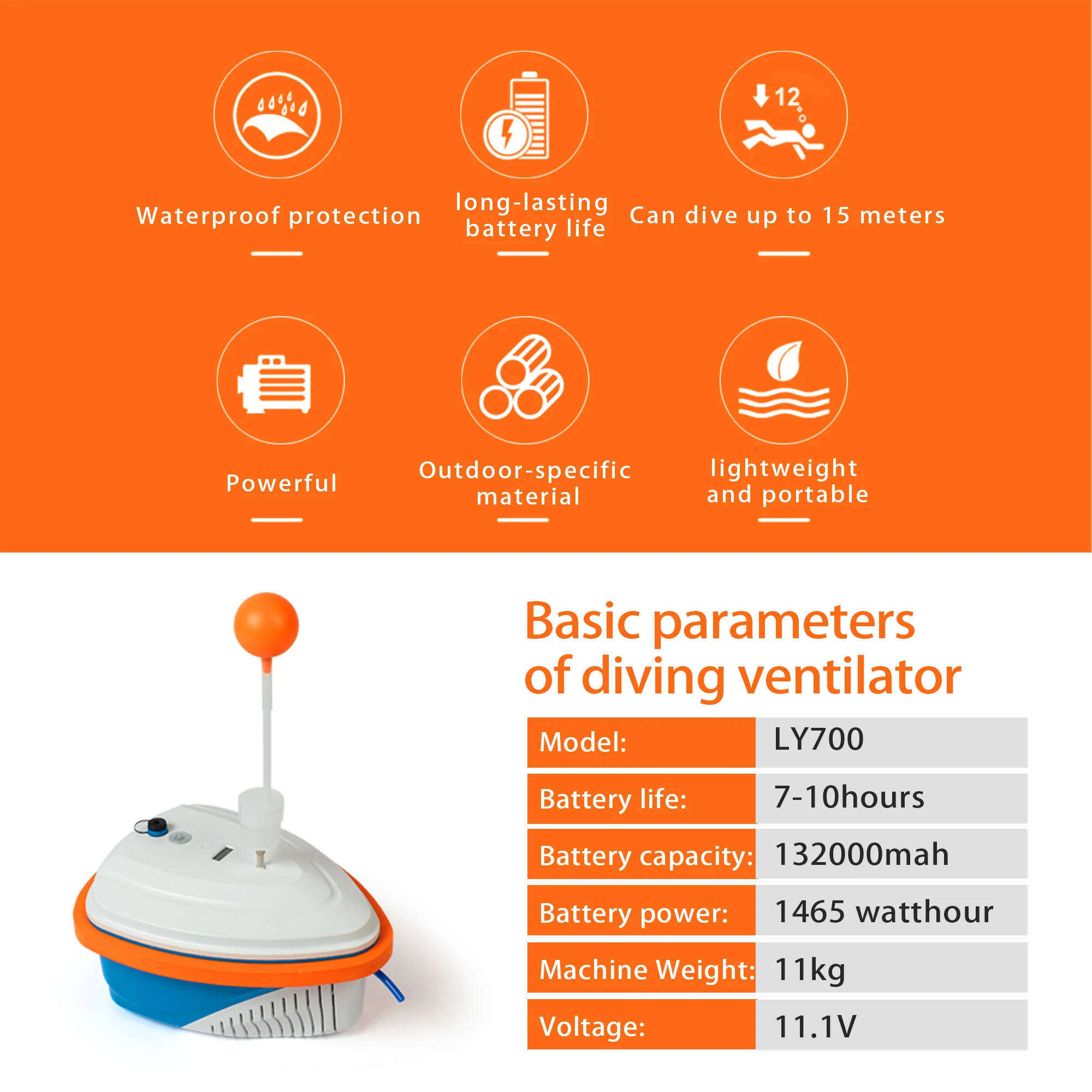 TUDIVING-Professional Tankless Diving System,Portable Rechargeable Hookah Dive System with 50ft Hose & Breathing Regulator