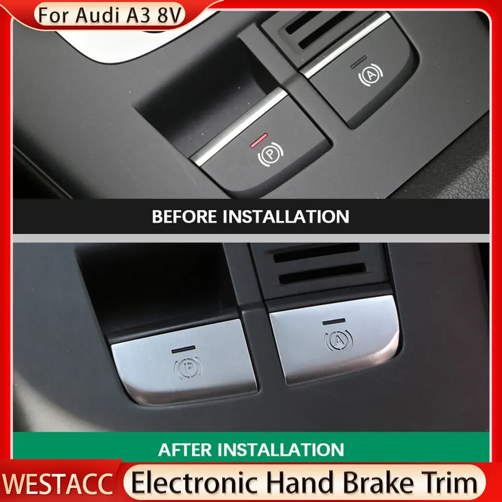 Car Electronic Handbrake Buttons Sequins for Audi A3 8V 2013 2014