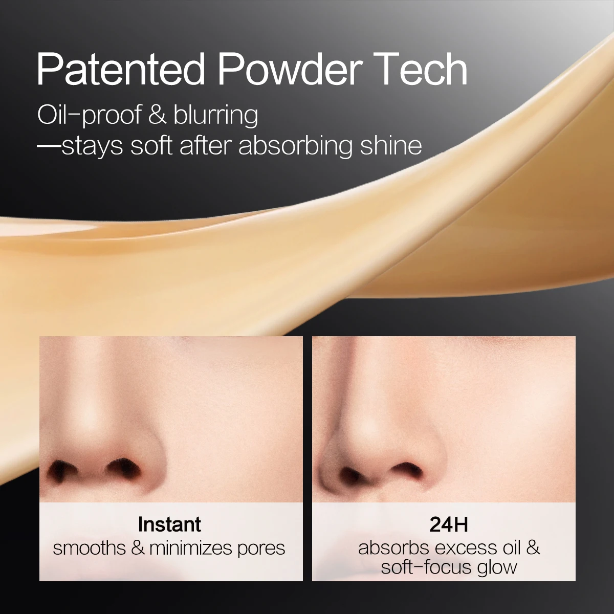 CARSLAN Black Magnet Soft Focus Liquid Foundation Matte Blurring Pores Flawless Finish Oil Control 24H Longlasting Face Makeup