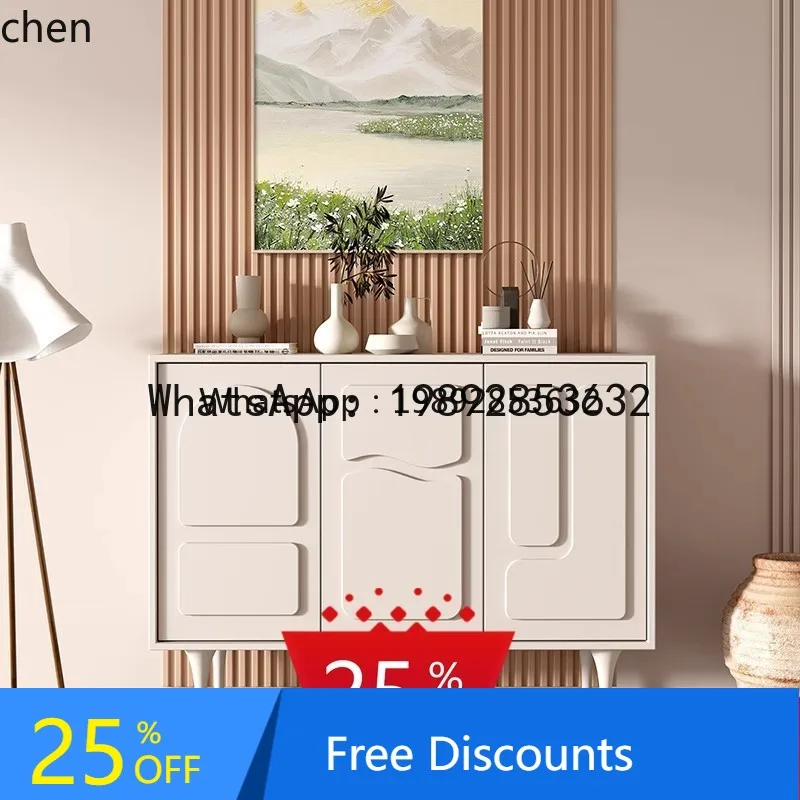 light luxury Xuan cabinet high-end living room decoration simple storage side cabinet white shoe cabinet