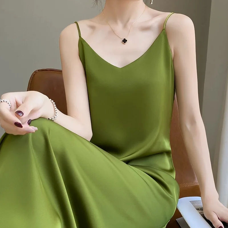 الحرير الساتان طويل الدكتور المرأة الصيف ملابس داخلية فضفاضة تصميم تحسس الجنية ثوب تنوعا الخامس Ne عالية الخصر ألف خط الدكتور #1