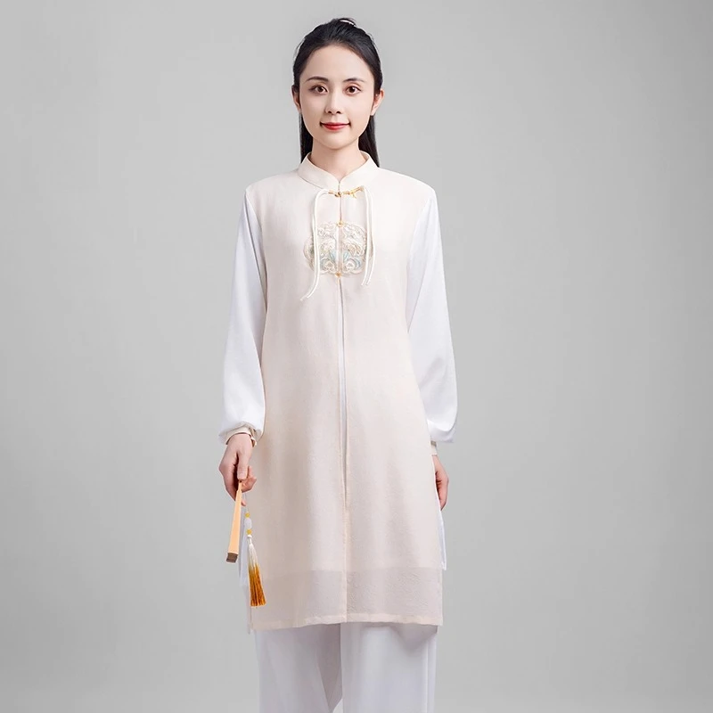 Elegant Women's Wushu Tai Chi Suit Chinese Kung Fu Uniform with Fluid Drape Breathable & Comfortable for Martial Arts Practice