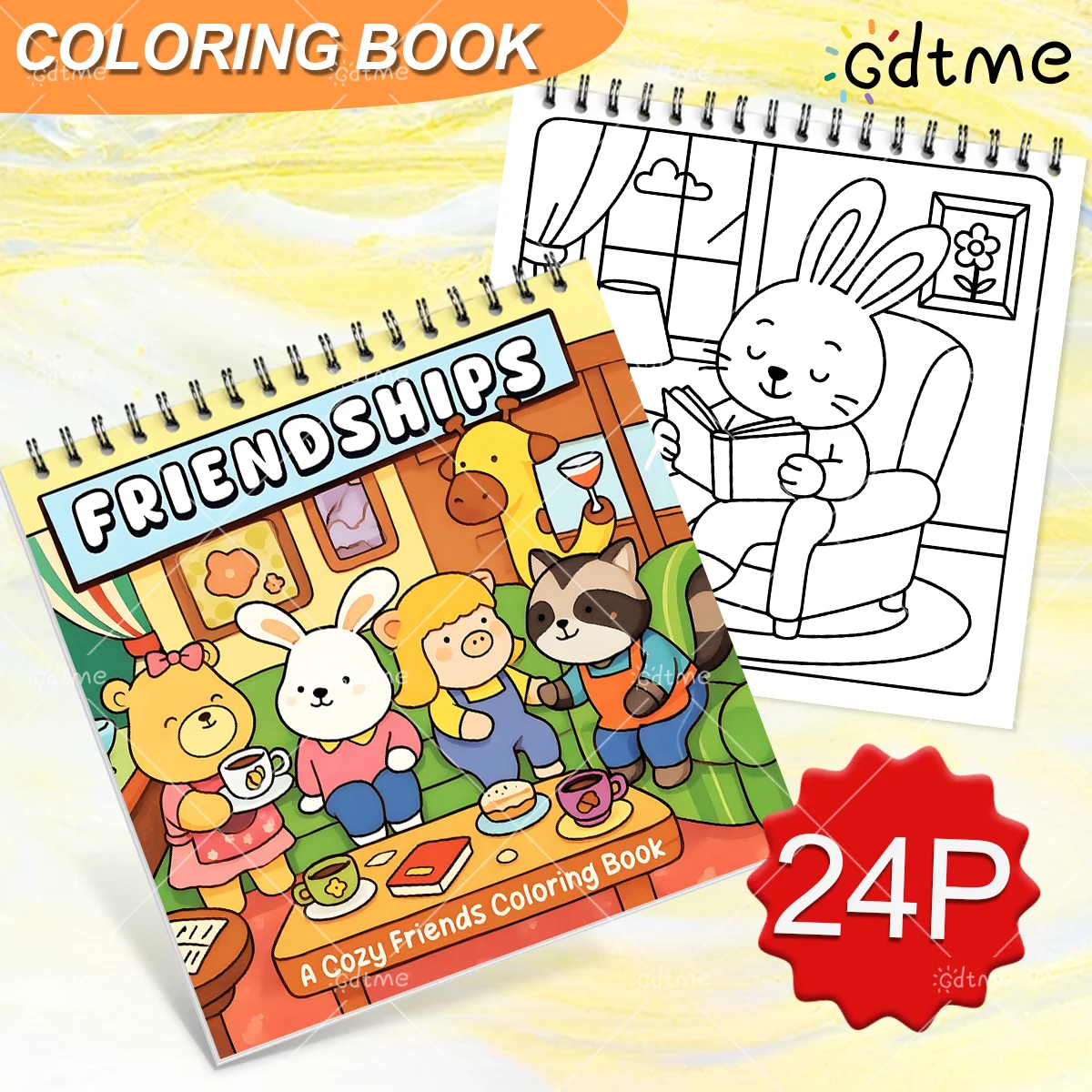 Cozy Companions Coloring Book Charming Animal Friends & Warm Gathering Scenes Anti Anxiety Art Drawing Book For Adult Relaxation