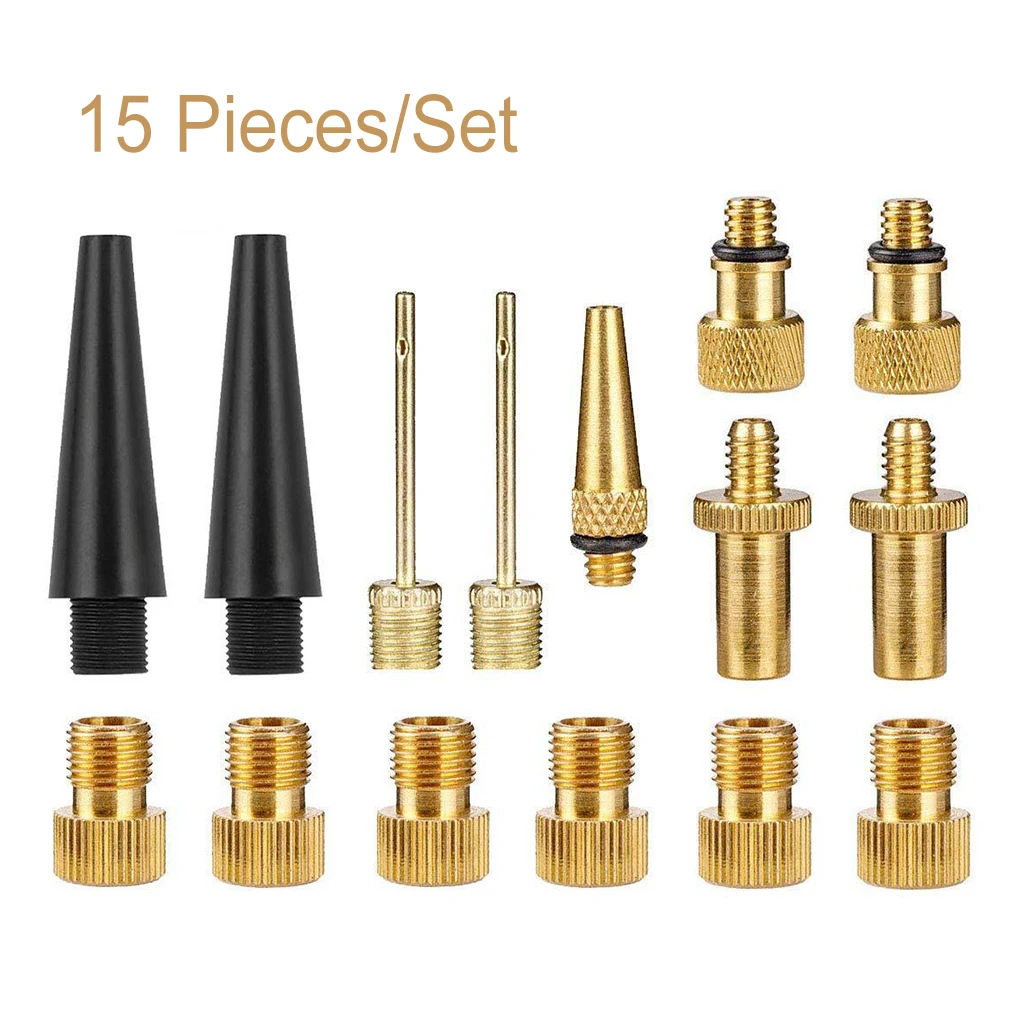 Bike Pump Tire Valve Adapter Assortment Set Wheel Soccer Ball Football Volleyball Air Mattress Inflator Nozzles