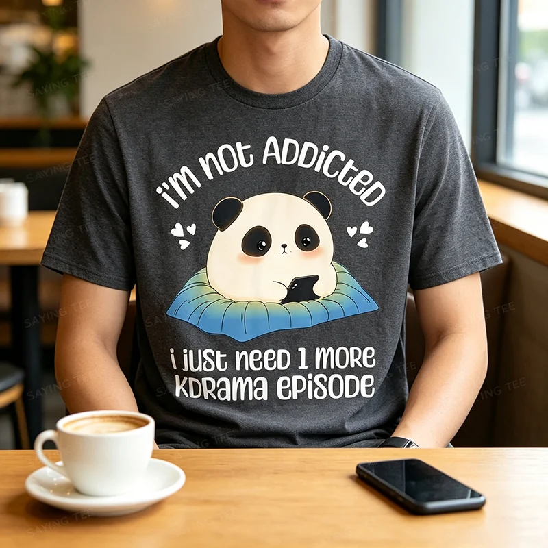Niedliches Kdrama-Merch Panda Koreanisches Drama K-Drama-Merchandise T-Shirt Y2k Cartoon Panda Kpop Mode Spruch T-Shirt Persönlichkeits-T-Shirts – Detail 4