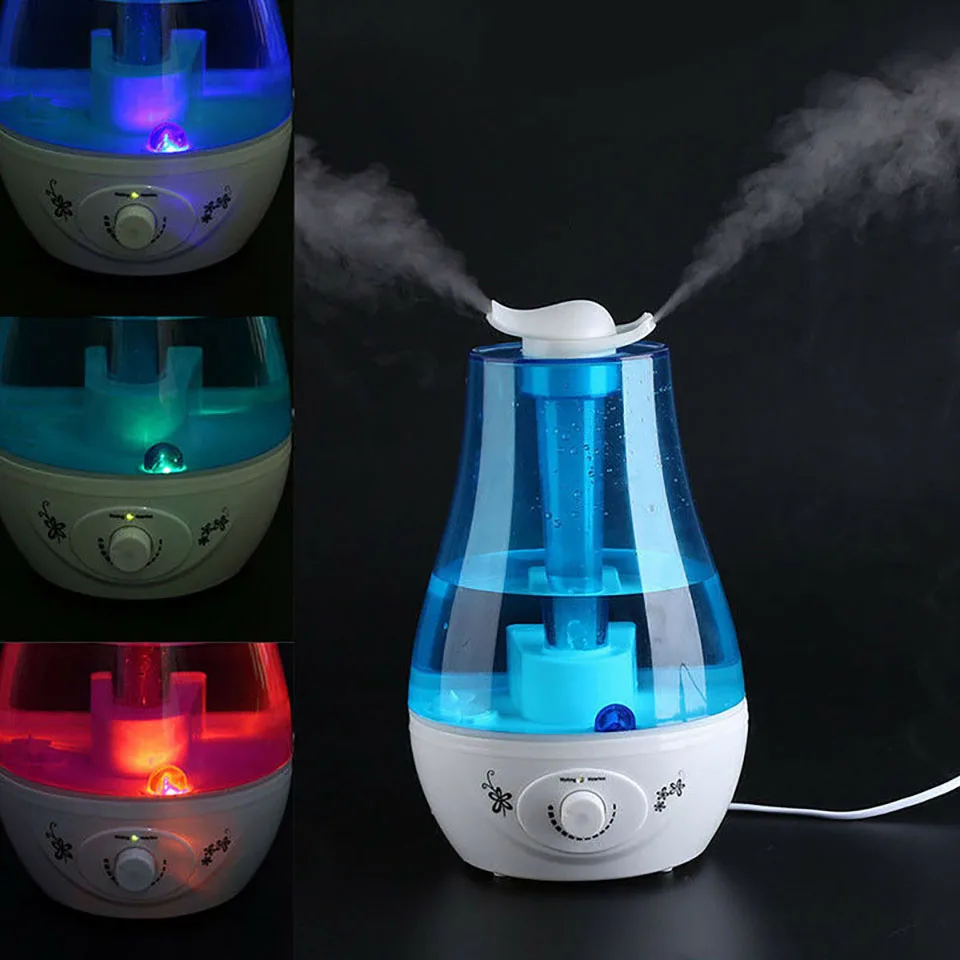 3000ML Ultrasonic Air Humidifier Double Sprayers Fog Mist Maker Essential Oil Diffuser 7 Color LED Aroma Diffusor Aromatherapy