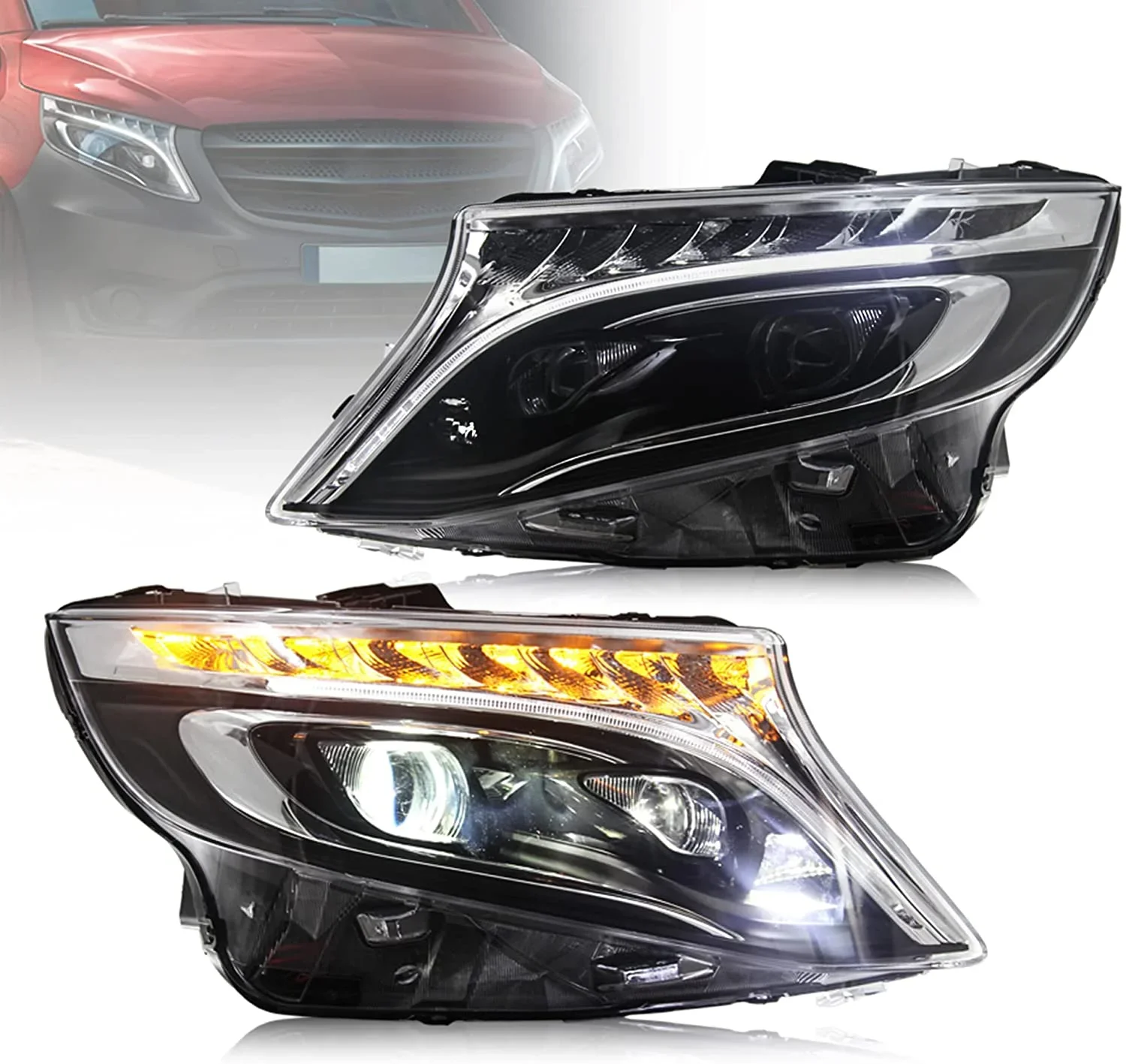 

Factory Full LED Head Lights Assembly 3th Gen W447 2016-2023 Car Headlights For Mercedes Benz Metris / Vito