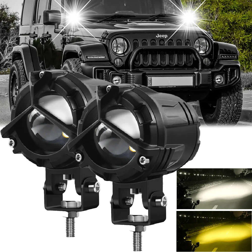 

Светодиодные двойные встроенные автомобильные фары, противотуманные фары, рабочие противотуманные фары дальнего света, 12 В, 24 В, супер яркие для мотоцикла, автомобиля, квадроцикла, внедорожника