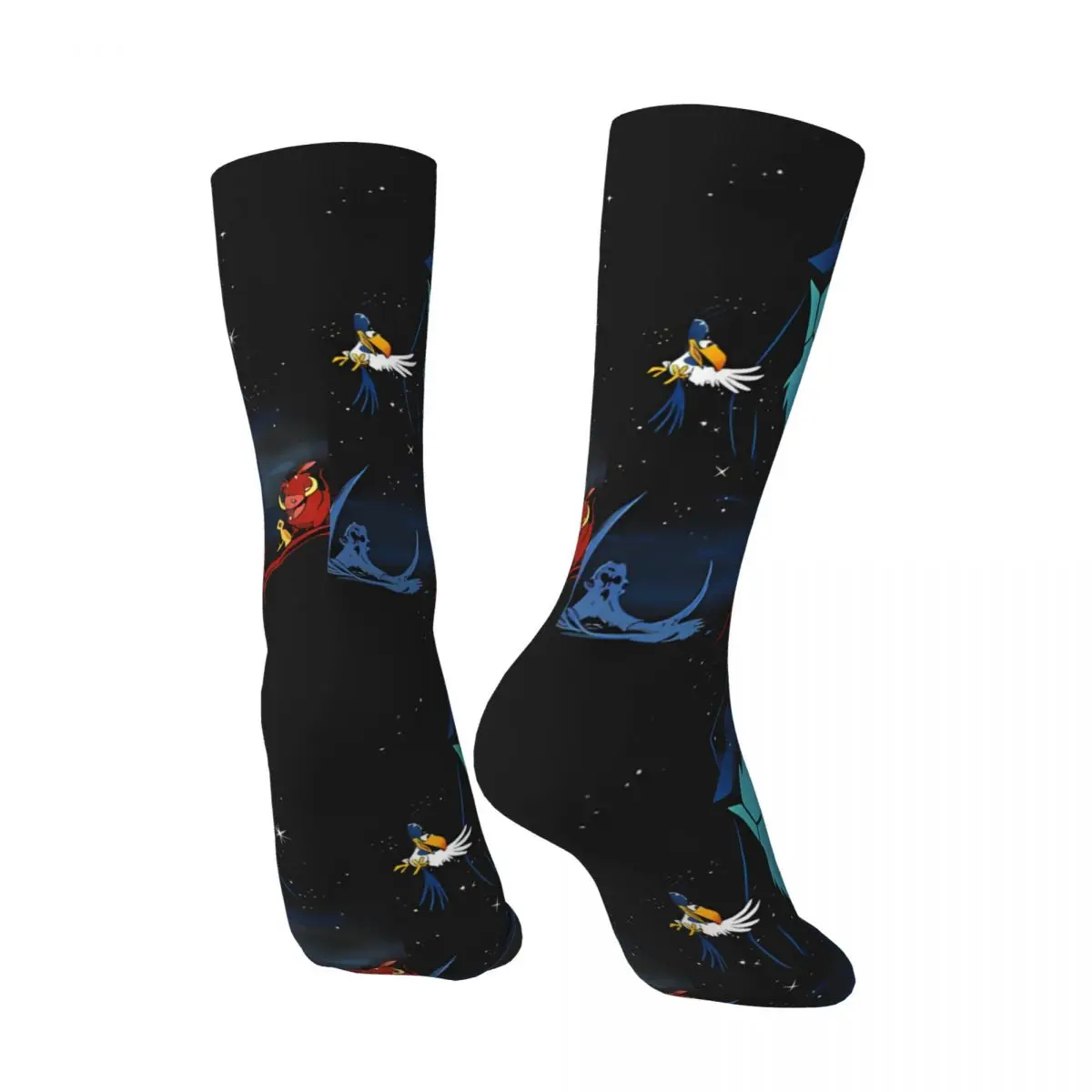 Happy Funny Men's compression Socks Lion Wars Retro Harajuku The Lion King Hip Hop Novelty Casual Crew Crazy Sock Gift Printed