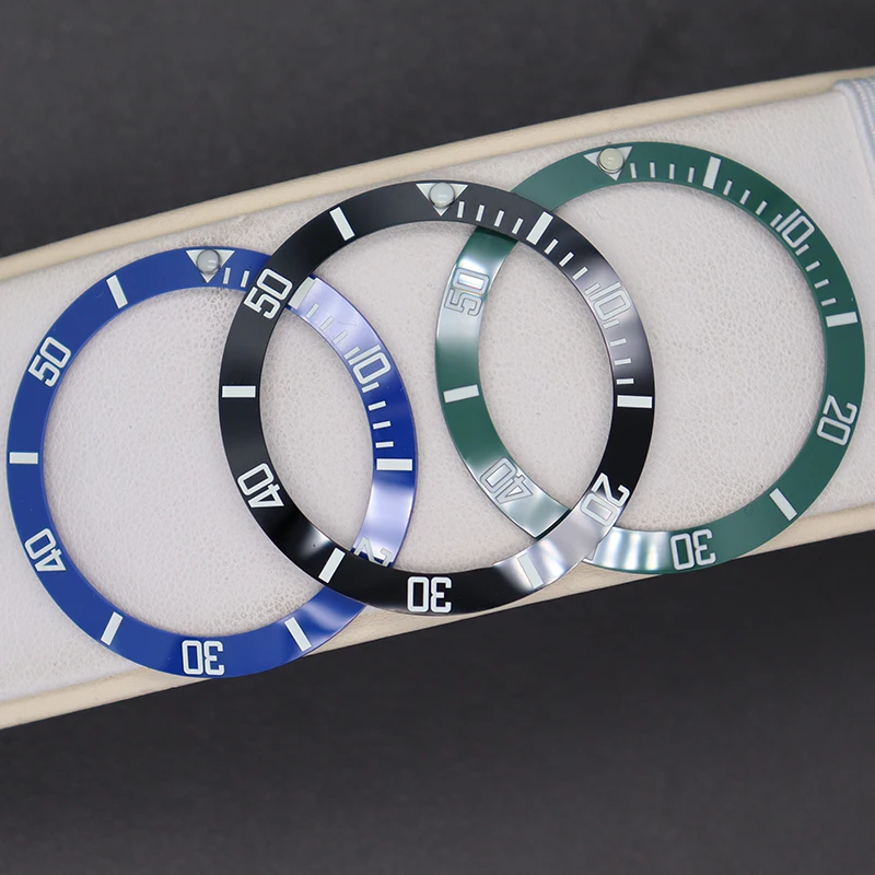 Ceramic Bezel Insert 38mm C3 Luminous Men's Watch Rings For 40mm daytona Submariner gmt Cases Parts Full Text Illumination