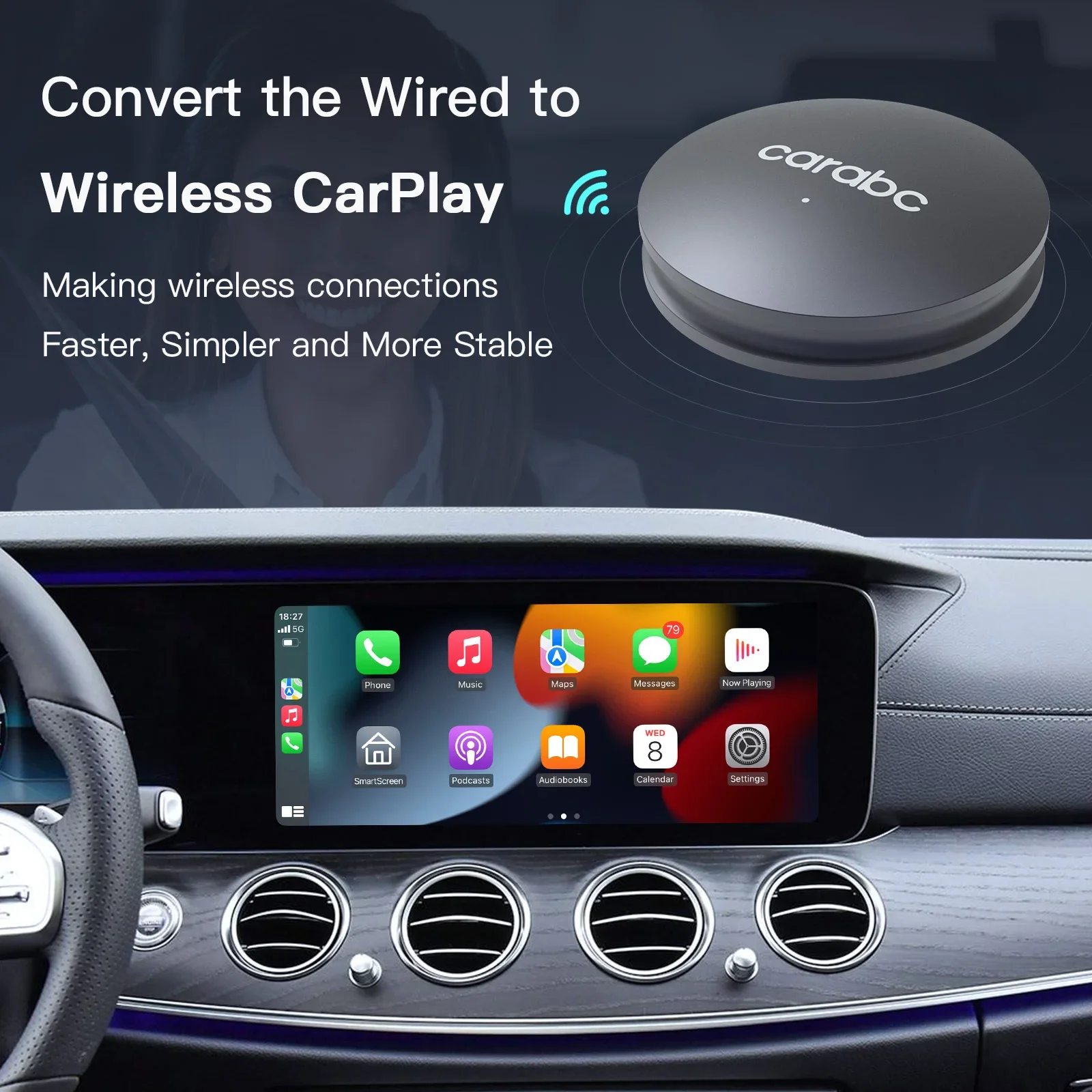 Wireless  Carplay  Adapter Dongle Convert Wired Carplay to Wireless Carplay MINI Box Fits VW   ect