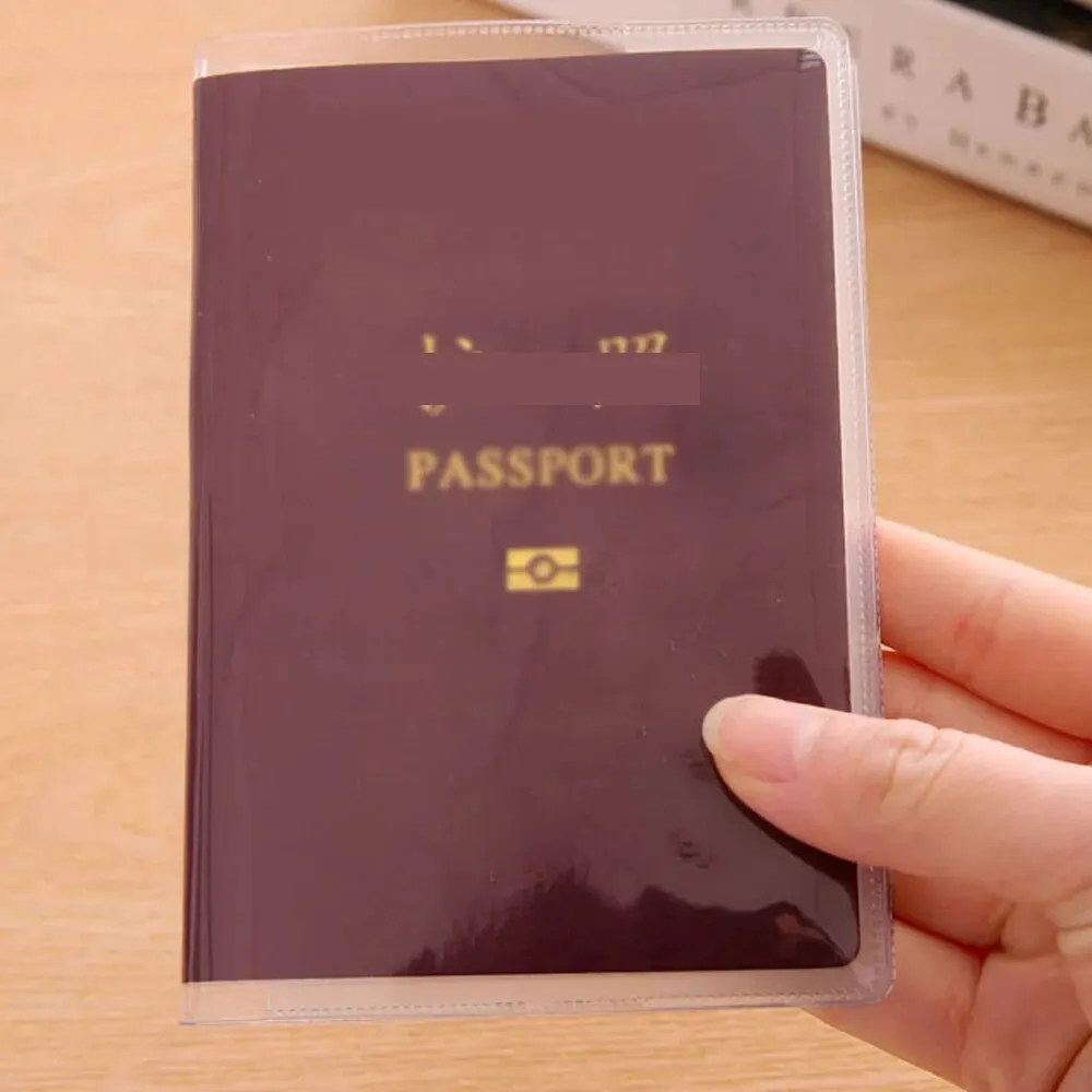 Transparent PVC Passport Protecting Cover ID Card Cover Plain Waterproof Transparent Clear Passport Holder Travel Accessories