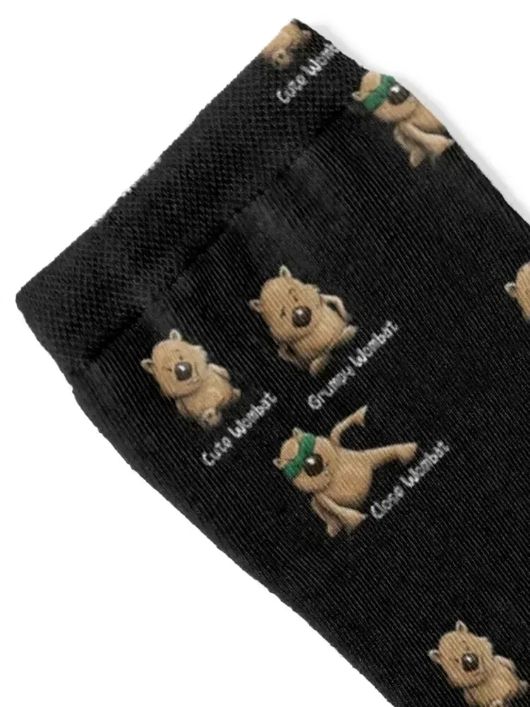 Cute Grumpy and Close Wombat Funny Marsupial Poses Socks valentine gift ideas gym Novelties funny gifts Socks Ladies Men's