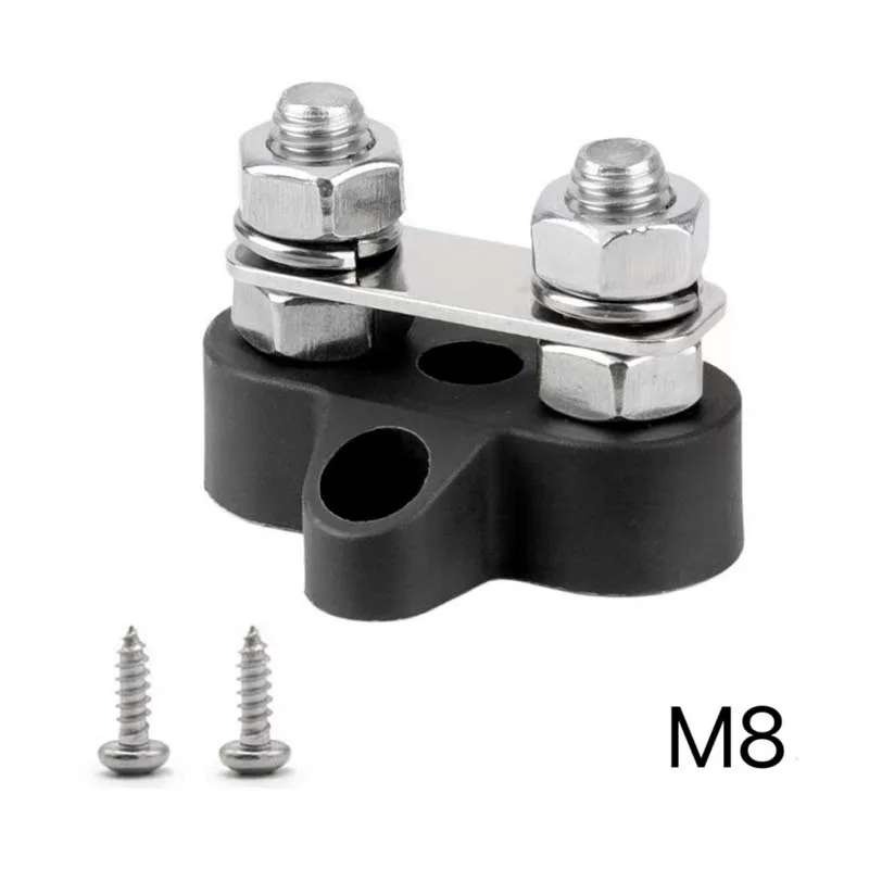 M6 M8 48V Anschlussblock Busbar 5/16 Zoll Klemmenblock Isoliert Dual Hochleistungs-Stromverteiler Plus-/Minus-Pol RV – Detail 2