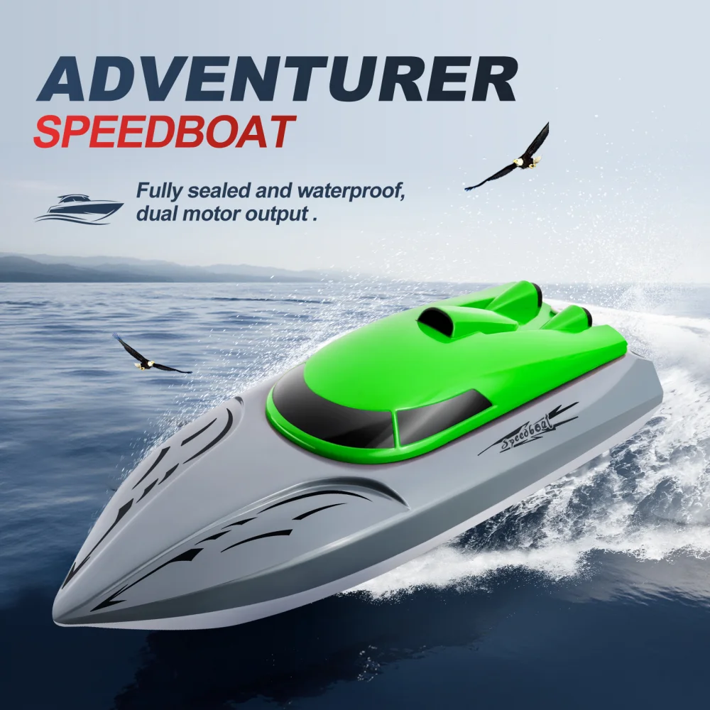 

Rc Boat Remote Control Speedboat 20Km/h 2.4Ghz Racing Boats In Pools and Lakes Ship Model Kids Toys for Boys Girls Children Gift