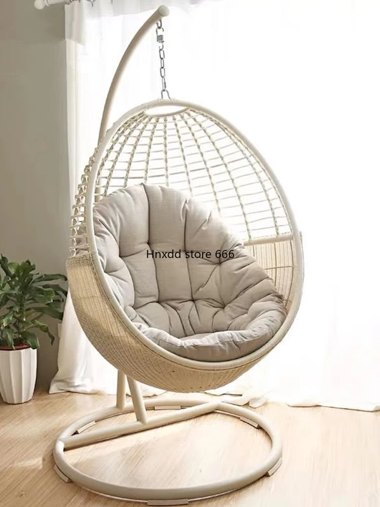 Nordic outdoor rattan swing courtyard garden single hanging chair