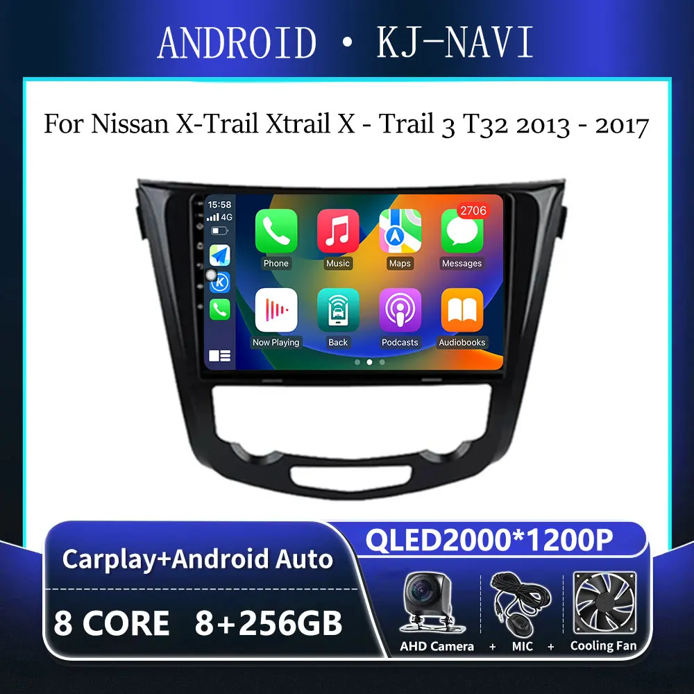 

For Nissan X-Trail Xtrail X - Trail 3 T32 2013 - 2017 Qashqai 2 J11 Android 14 Car Radio Multimedia Player GPS Navigation