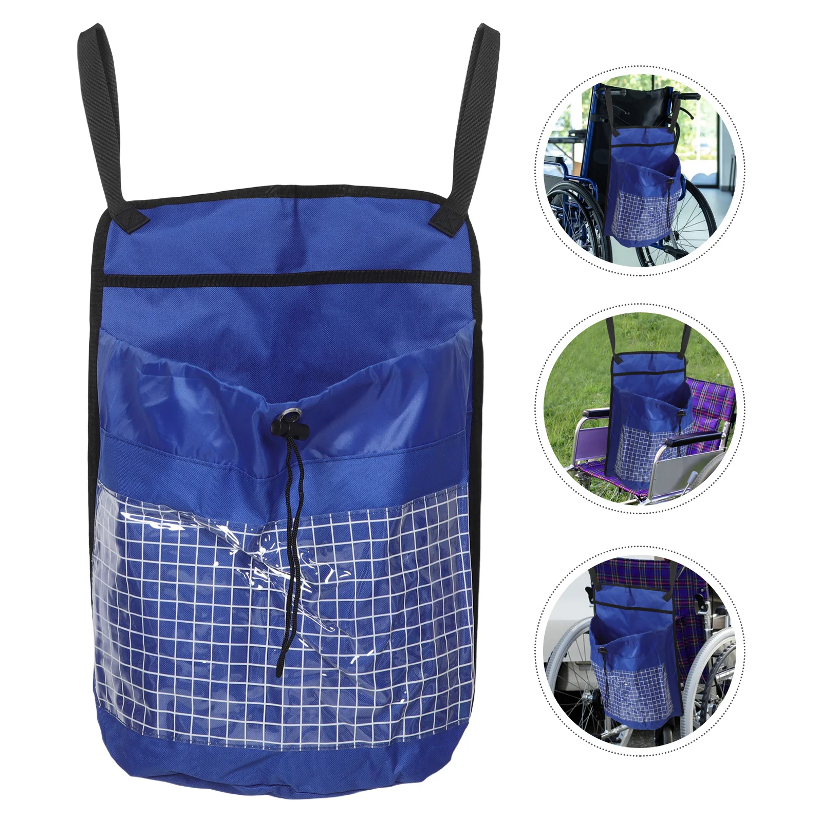 

Large Waterproof Wheelchair Storage Hanging Bag Oxford Cloth Multiple Pockets Travel Back Organizer For Seniors Walker Accessory