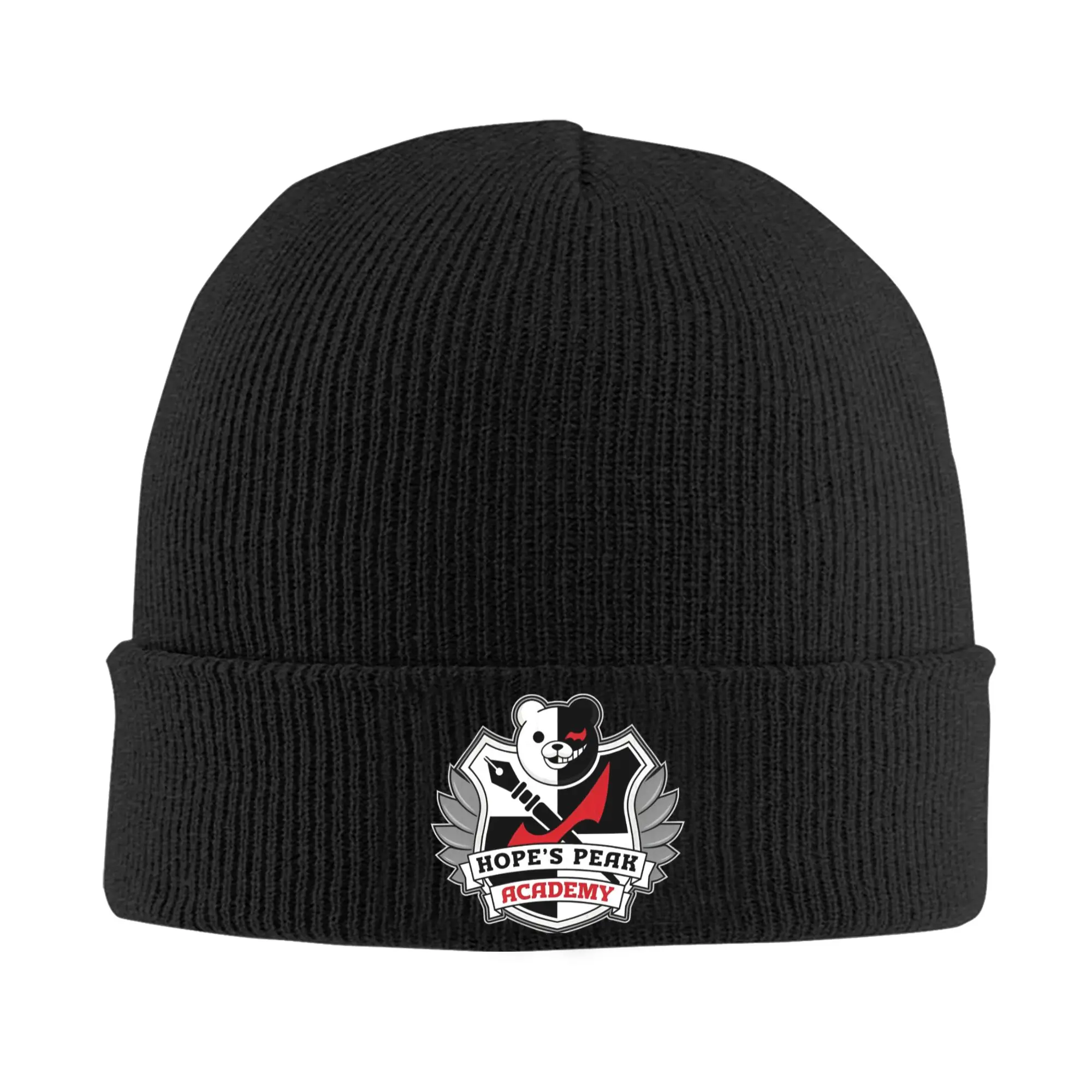Hopes Peak Academy Crest Danganronpa Hats Autumn Winter Skullies Beanies Baggy  Cap Female Male Acrylic Bonnet