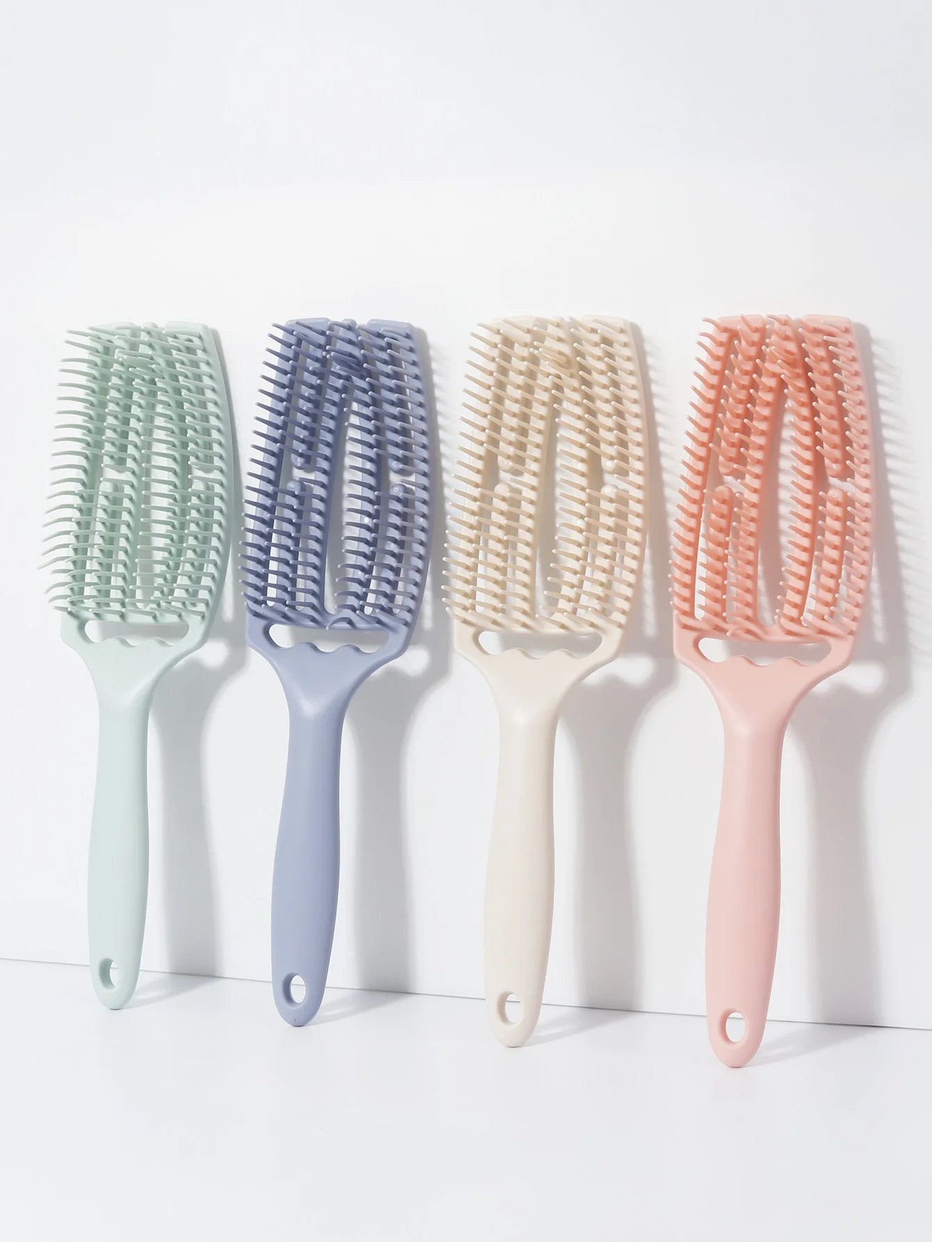

hollow elastic exfoliating comb brush nylon women's massage comb curly hair salon styling tool Special for real hair wigs