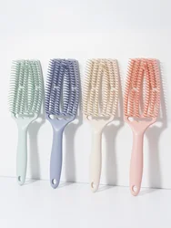 hollow elastic exfoliating comb brush nylon women's massage comb curly hair salon styling tool Special for real hair wigs