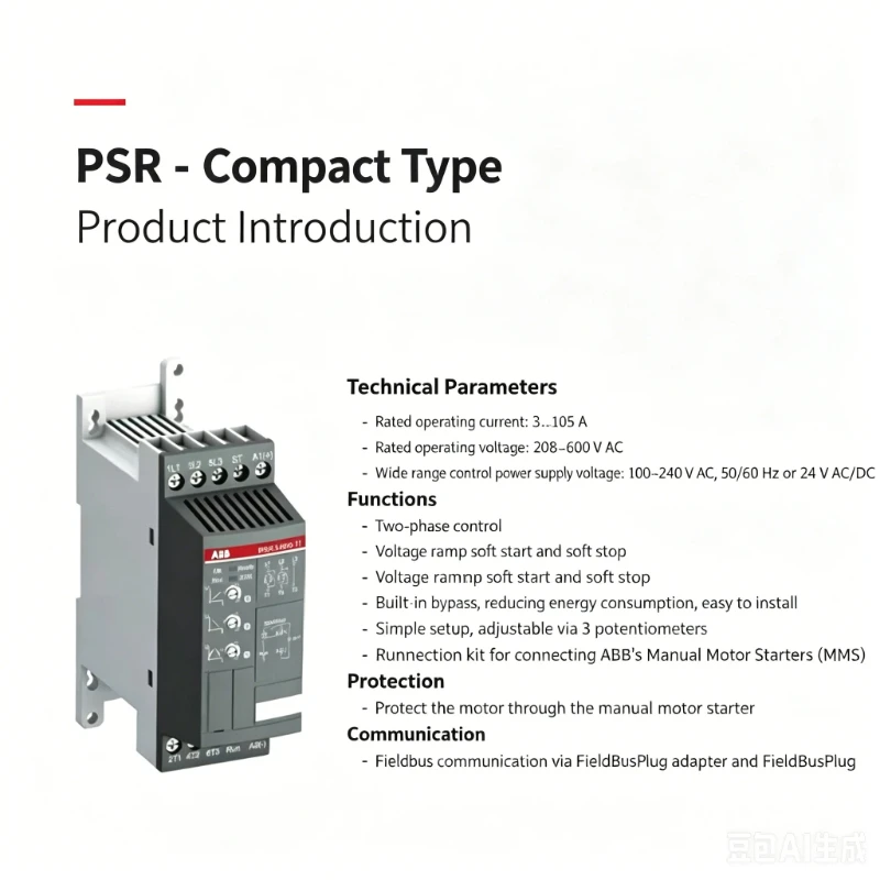 ABB Original Soft Starter Series PSR3-600-70 PSR6-600-70 PSR9-600-70 PSR12-600-70 PSR16-600-70 PSR25-600-70 PSR30-600-70 New