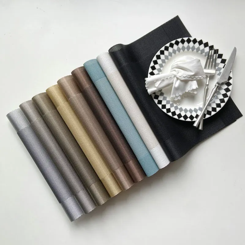 2/4/6Pcs Square Woven PVC Placemats Multi-color Heat Insulation Minimalist Style Table Mats for Kitchen & Festival Gifts