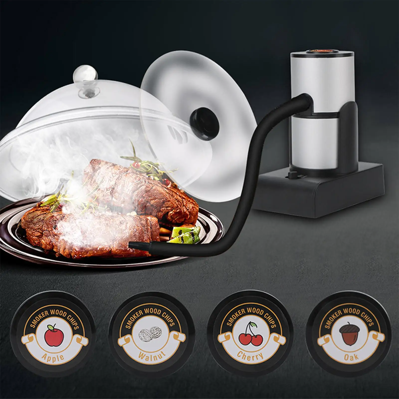 Portable Smoke Infuser Cooking Smoker Kit Kitchen with Wood Chips & Cleaning Brush Cold Food Smoker for Steak