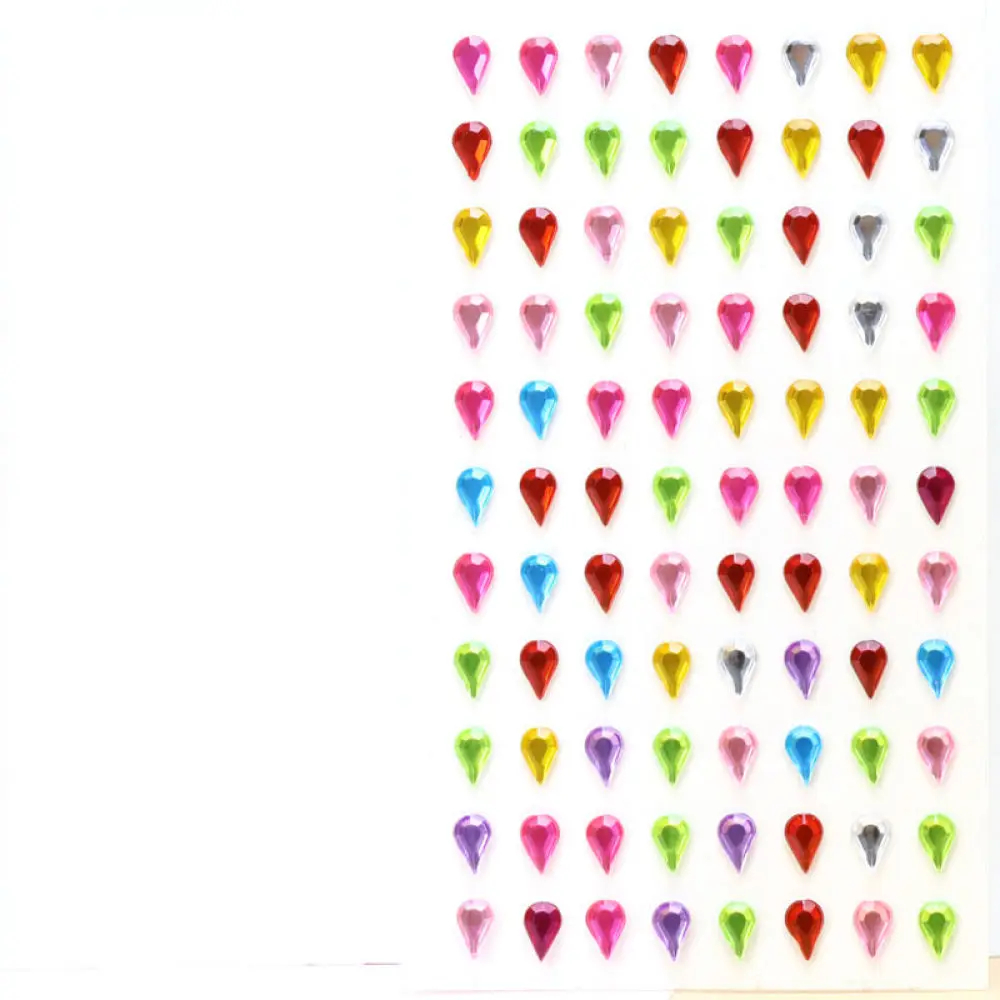 Acrylic Crystal Gemstone Stickers Adhesive Rhinestone Shapes For Kids Crafts Decorative Ornament For Performance Stage Style
